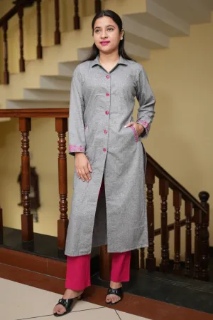 Cozy Charcoal Woollen Kurta