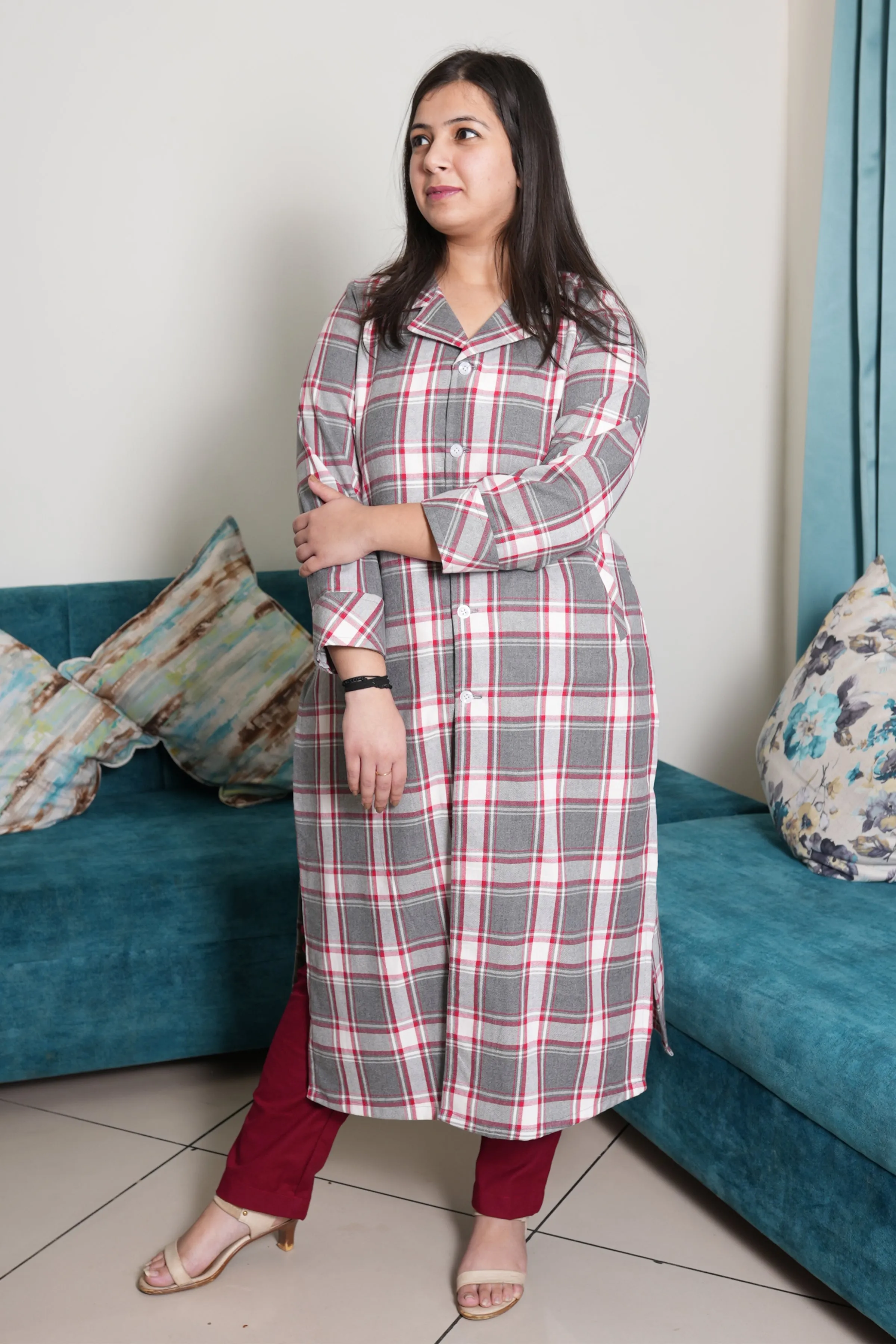 Crimson Charm Woollen Kurta