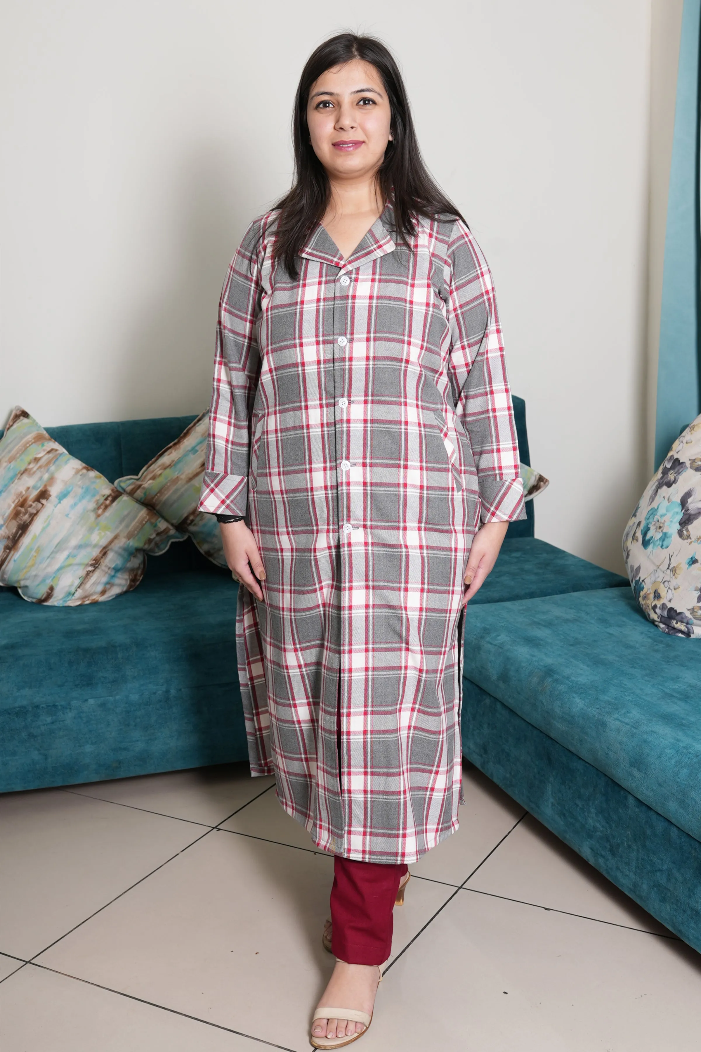Crimson Charm Woollen Kurta