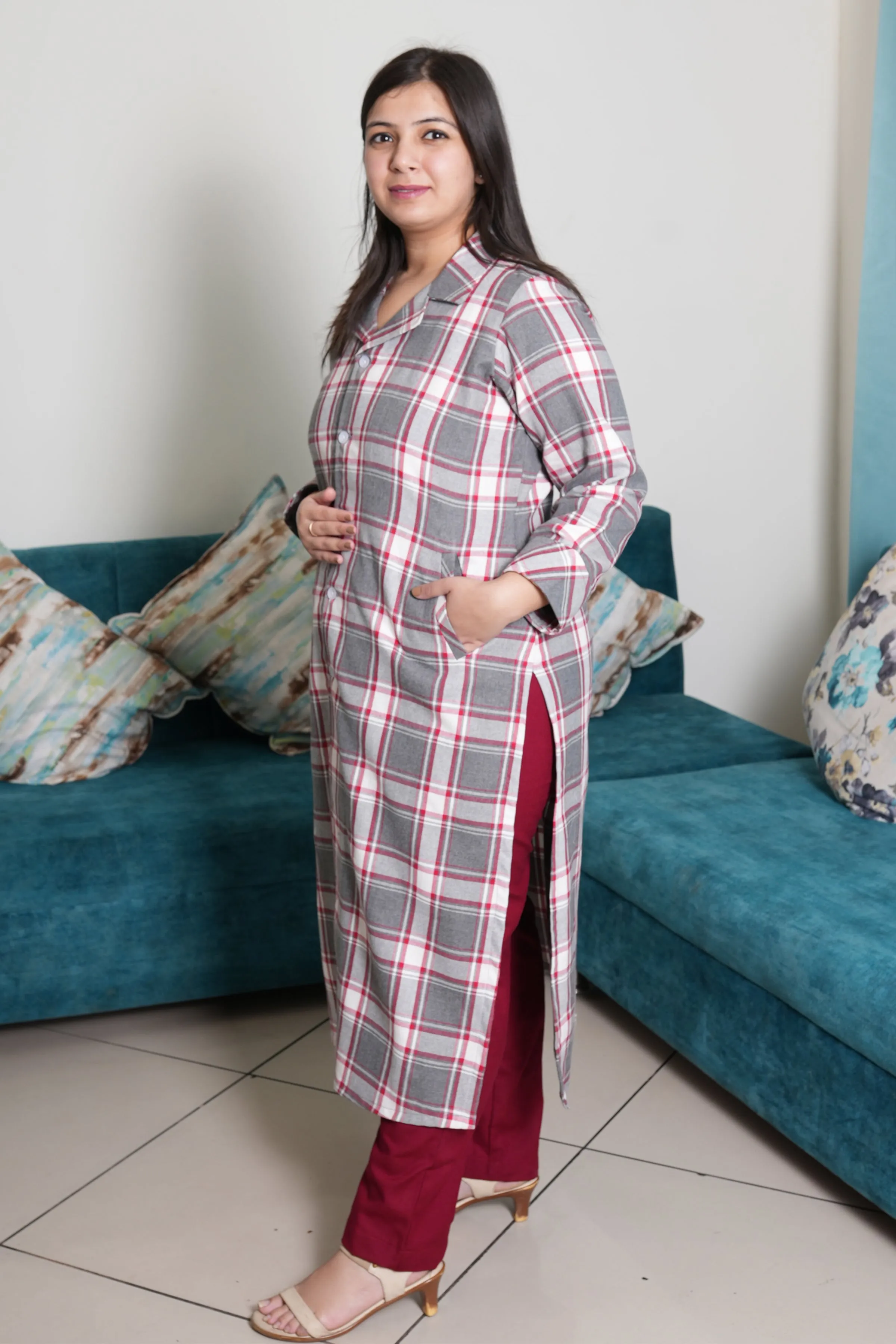 Crimson Charm Woollen Kurta