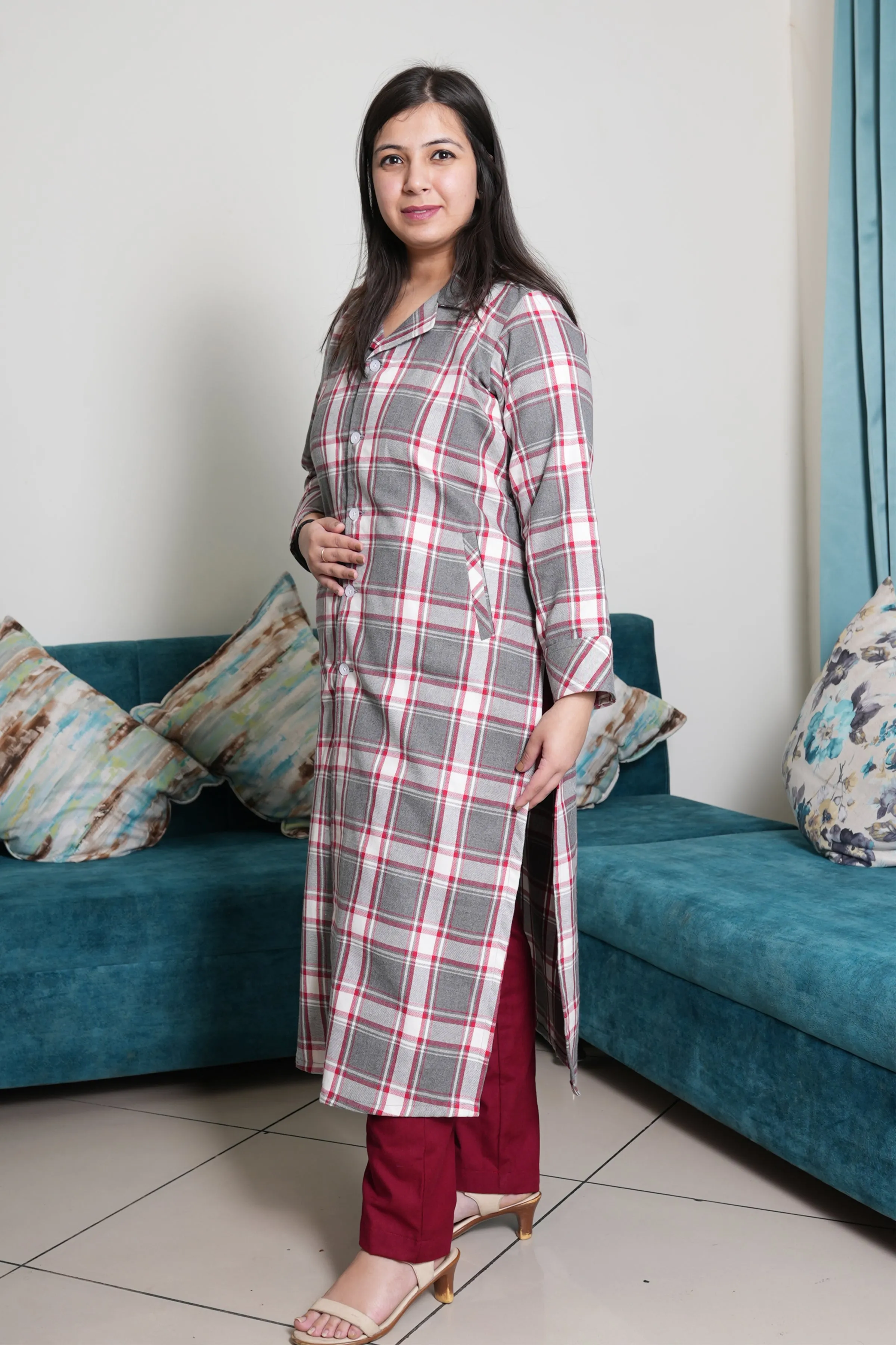 Crimson Charm Woollen Kurta