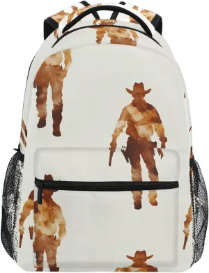 Cute Backpack for Teacher Nurse Waterproof Travel Laptop Backpack with Chest Strap for College Work Western Cowboy Boots Gun Vast Wilderness