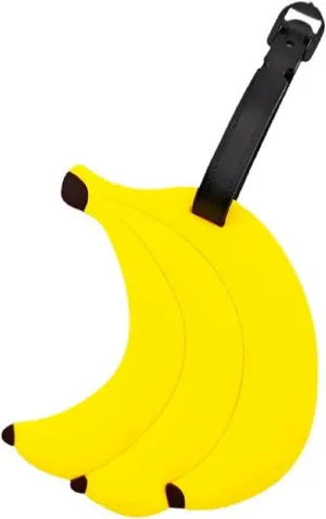 Cute Silicone Banana Luggage Tag Fun Unique Travel Suitcase Bag Identifiers Baggage Tag Personalized Label for Cruise Airport