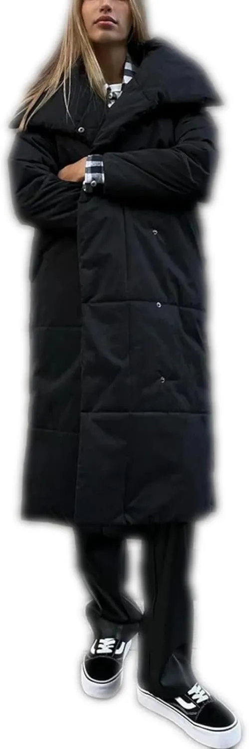 Dawery Women Loose Thicken Jackets Parkas Winter Coats Oversized Warm Long Belt Puffer Jackets Ladies Cotton Padded Jacket