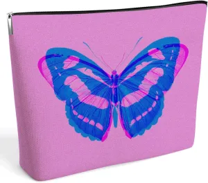 DETIHO Cosmetic Bag, Cute Makeup Bag, Travel Purse, Funny Zipper Pouch, Butterfly Cosmetic Bag, Makeup Bag for Women, Fashion Gifts for Women, A13