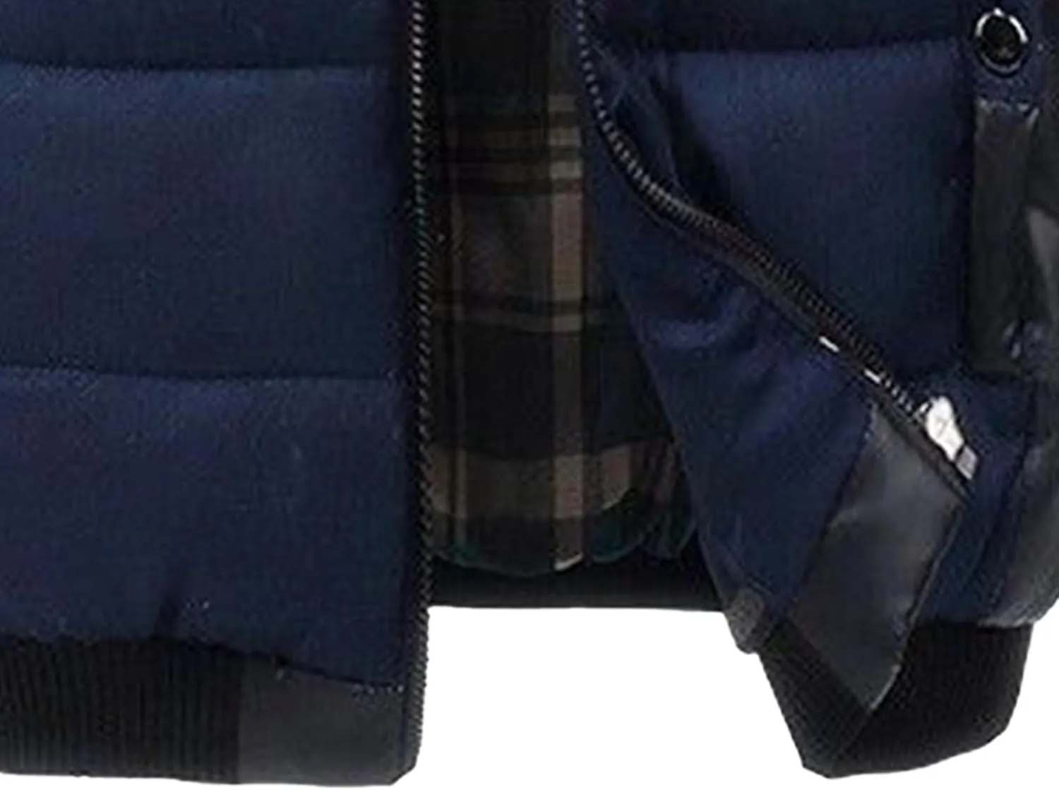DGHM-JLMY Men's Shoulder Chest Rhombic Quilted Coat Thicken Stand Collar Warm Zipper Coat splicing Cotton-Padded Jacket