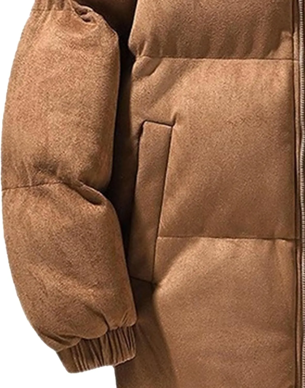 DGHM-JLMY Men's Suede-Like Cotton-Padded Jacket Winter Stand Collar Quilted Jacket Thickened Warm Windproof Bread Coat