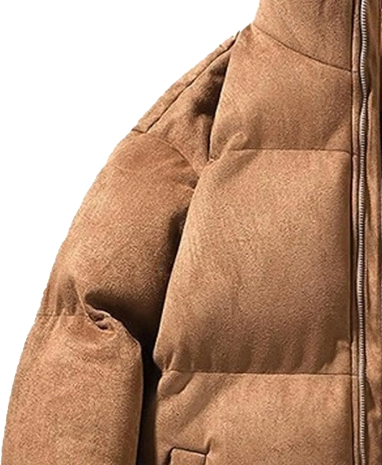 DGHM-JLMY Men's Suede-Like Cotton-Padded Jacket Winter Stand Collar Quilted Jacket Thickened Warm Windproof Bread Coat