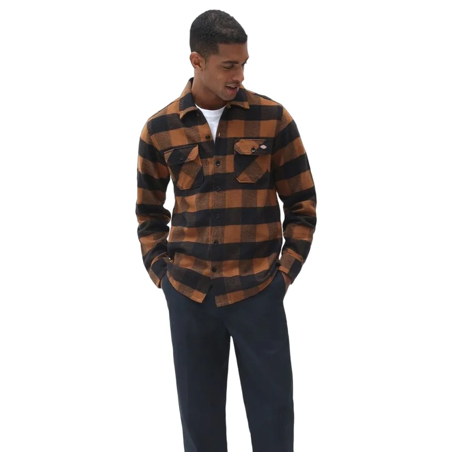 Dickies unisex adult cotton flannel shirt New Sacramento DK0A4XDZB00 brown