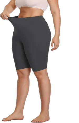 DITSONEO Plus Size Short Leggings for Women Sport Capris Knee Length Leggings Yoga Workout Gym Mid Thigh Shorts Under Dress