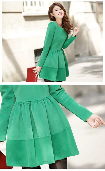 Dress Long Sleeved Round Neck