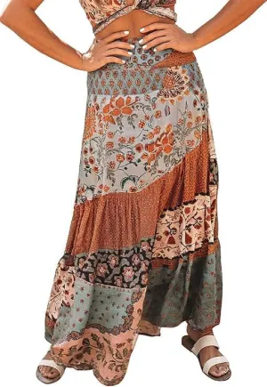 EARKOHA 2025 Womens Summer Boho Maxi Skirt Elastic High Waisted A-Line Flowy Beach Skirts