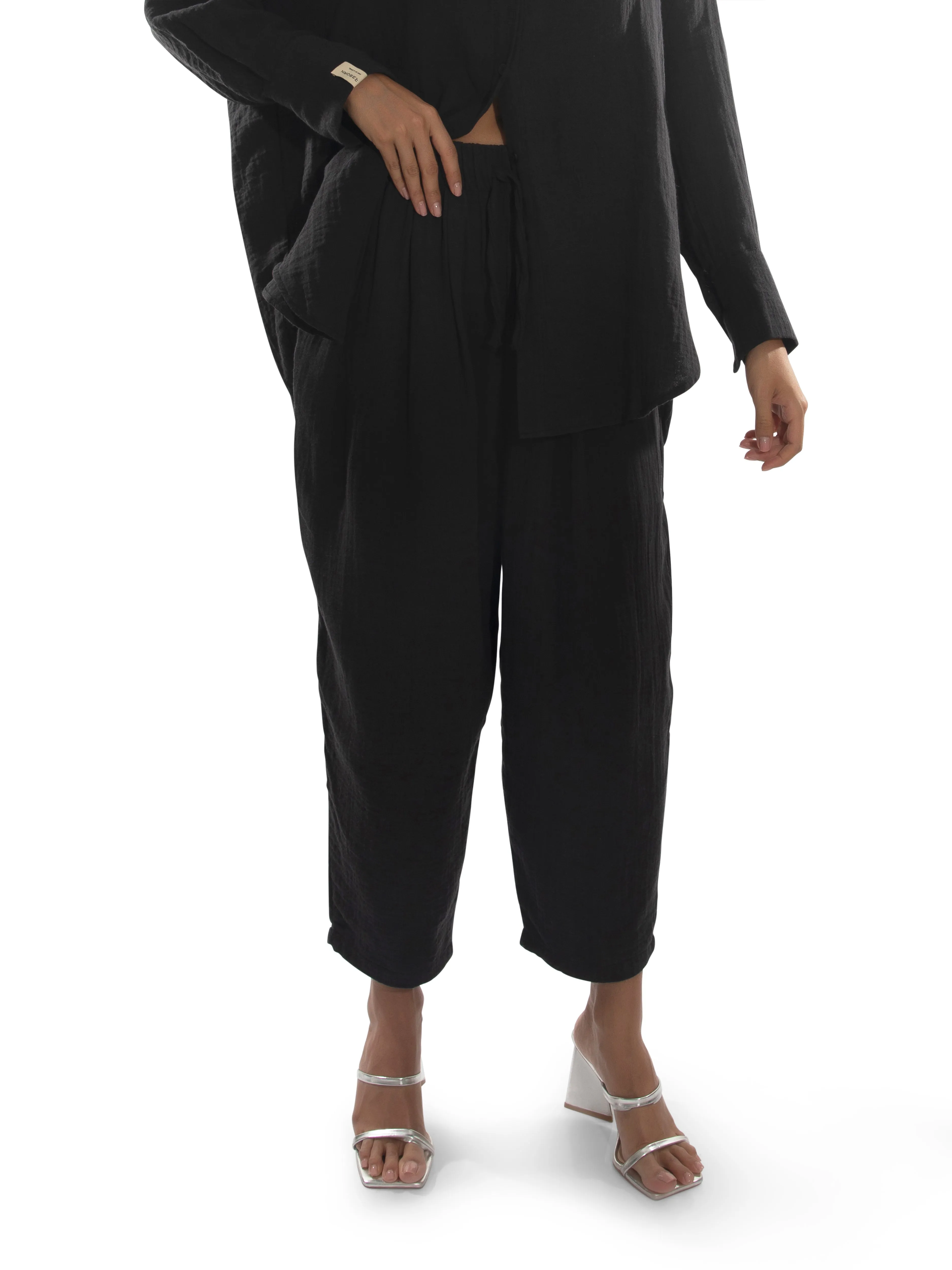 Eco Vibe Black Ankle Trousers
