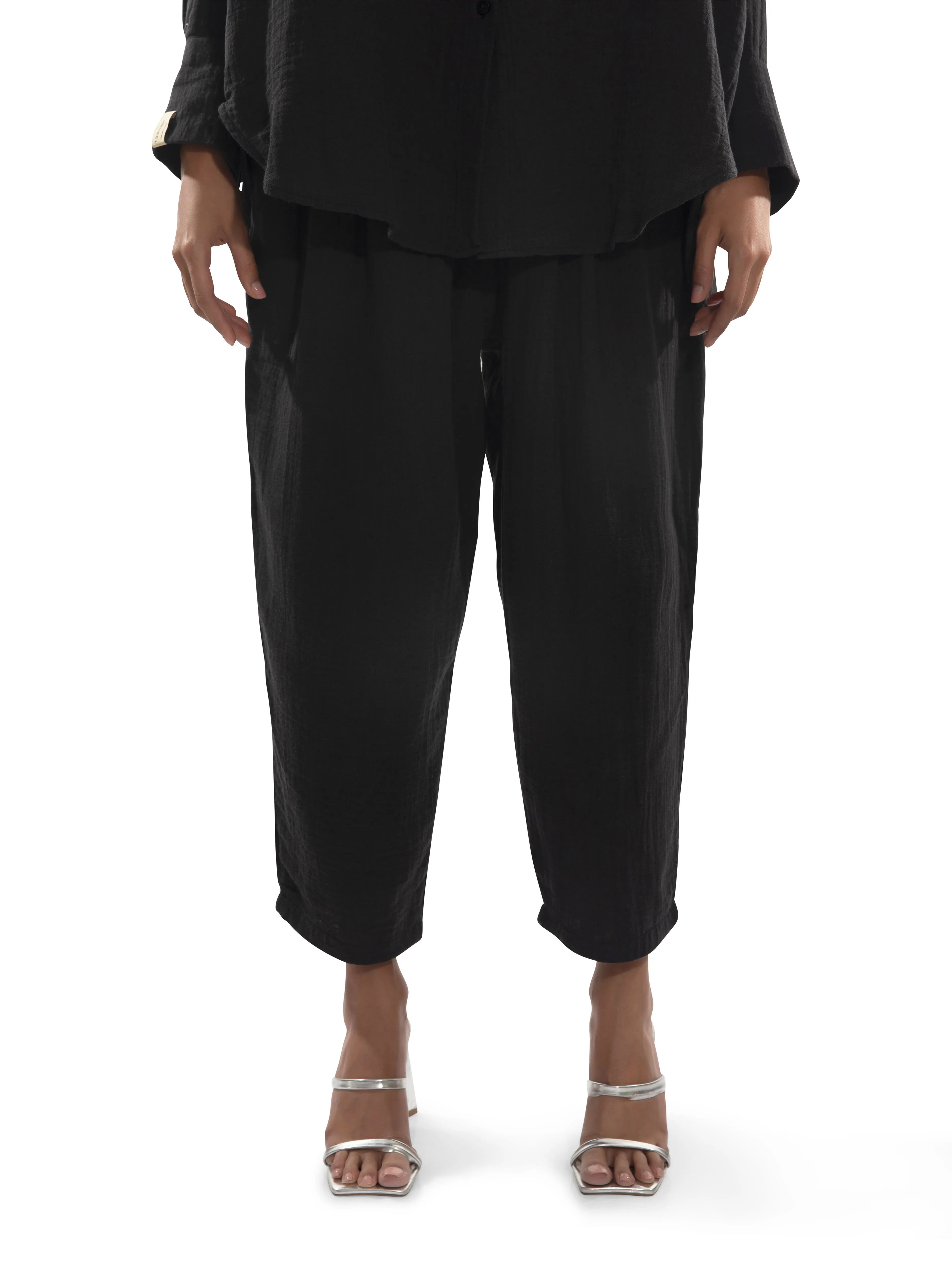 Eco Vibe Black Ankle Trousers