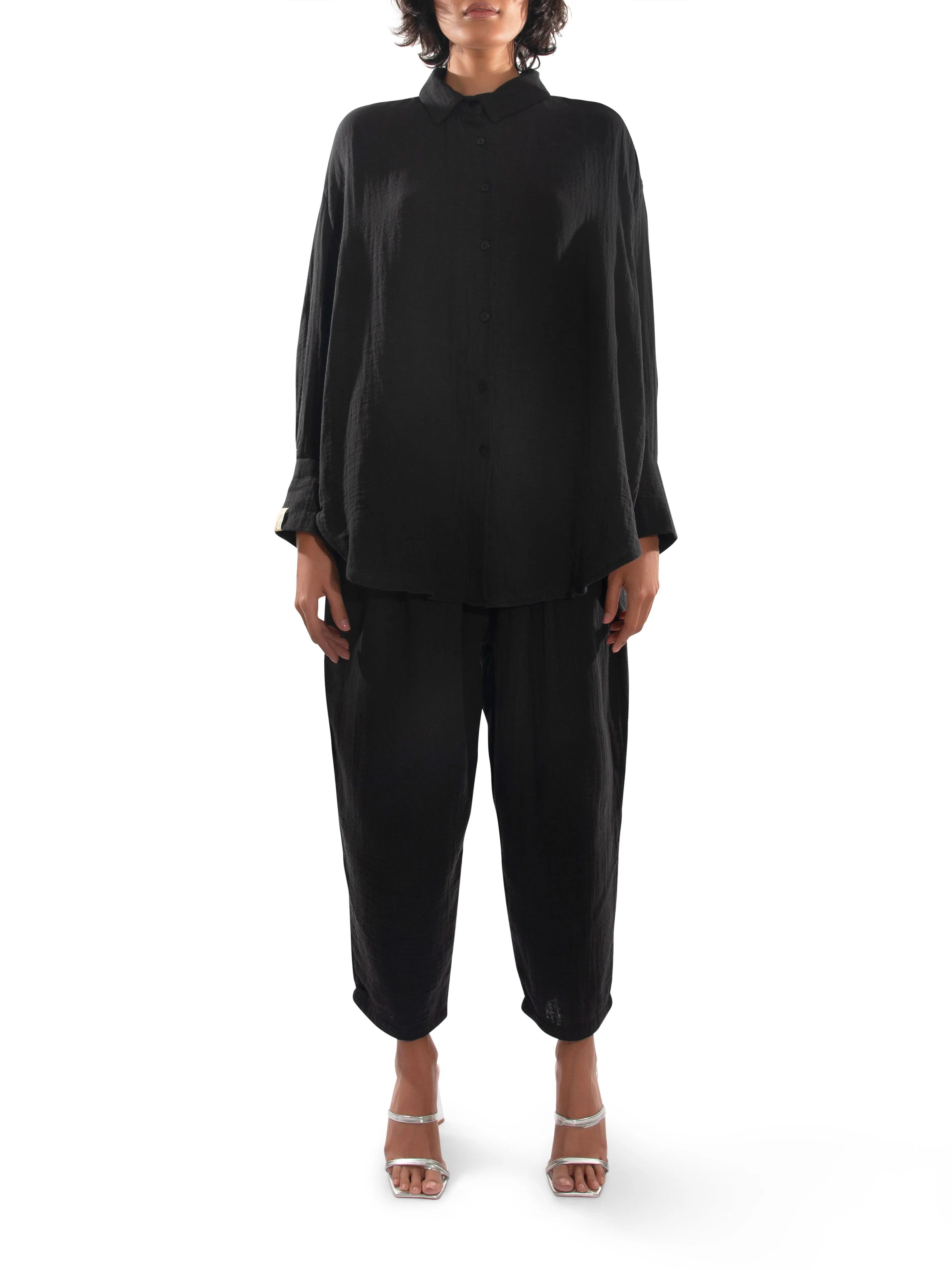 Eco Vibe Black Ankle Trousers