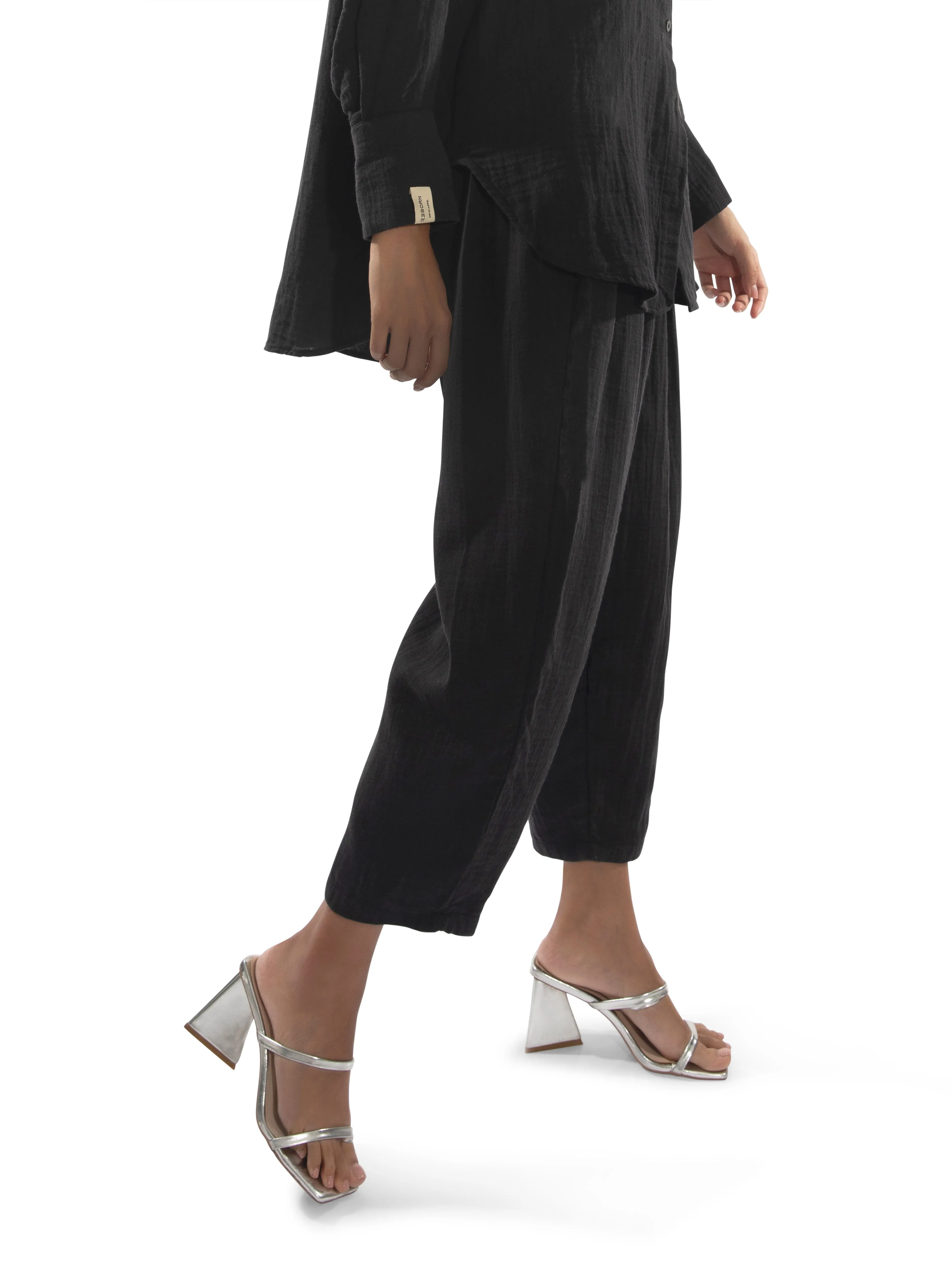 Eco Vibe Black Ankle Trousers