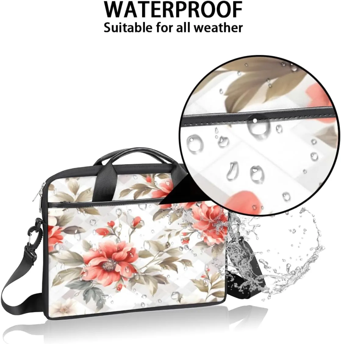 Eiffel Tower Fun Pattern Laptop Shoulder Bag for Tablet Computer Notebook Sleeve Messenger Carrying Case Briefcase Tote