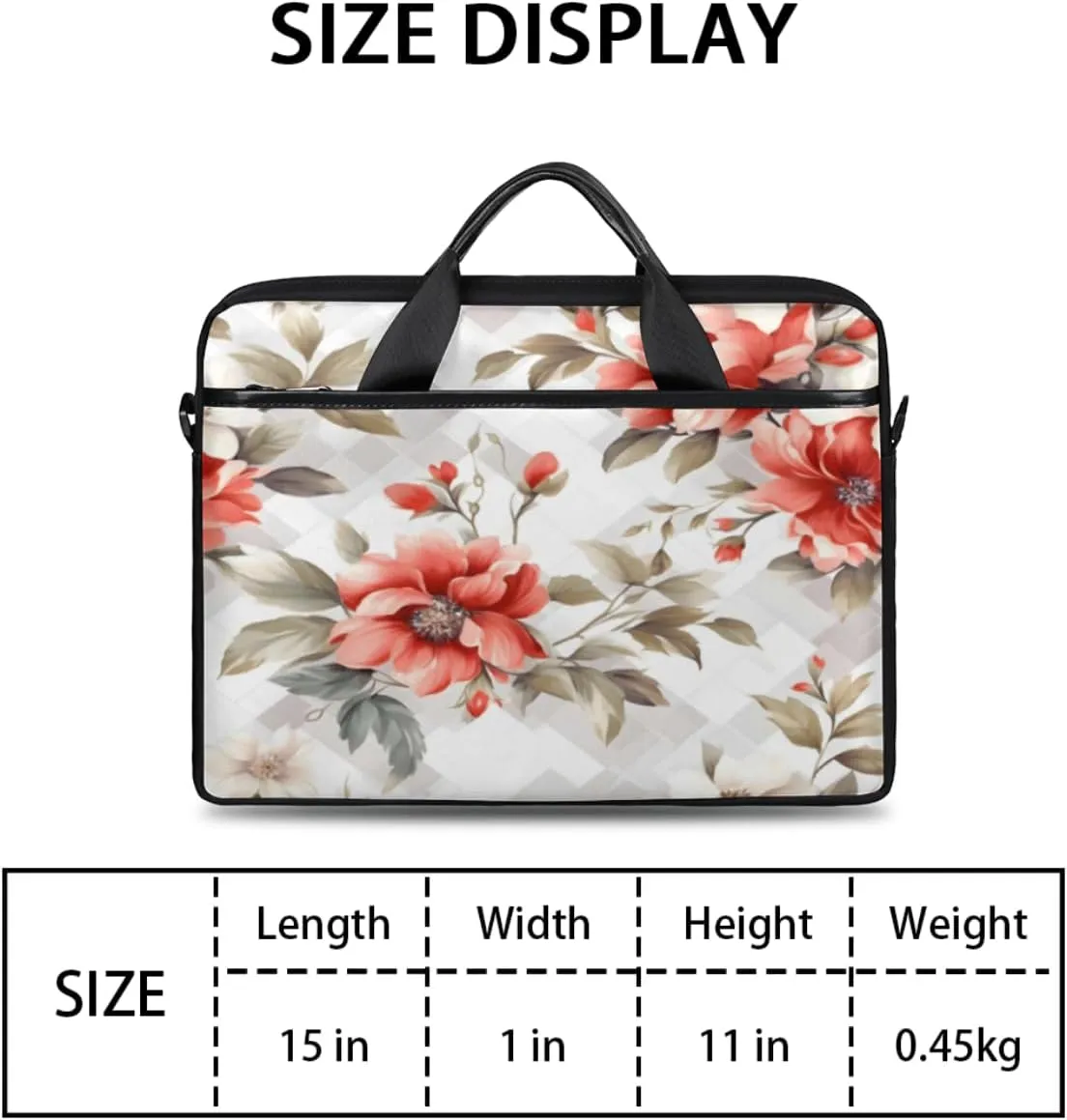 Eiffel Tower Fun Pattern Laptop Shoulder Bag for Tablet Computer Notebook Sleeve Messenger Carrying Case Briefcase Tote