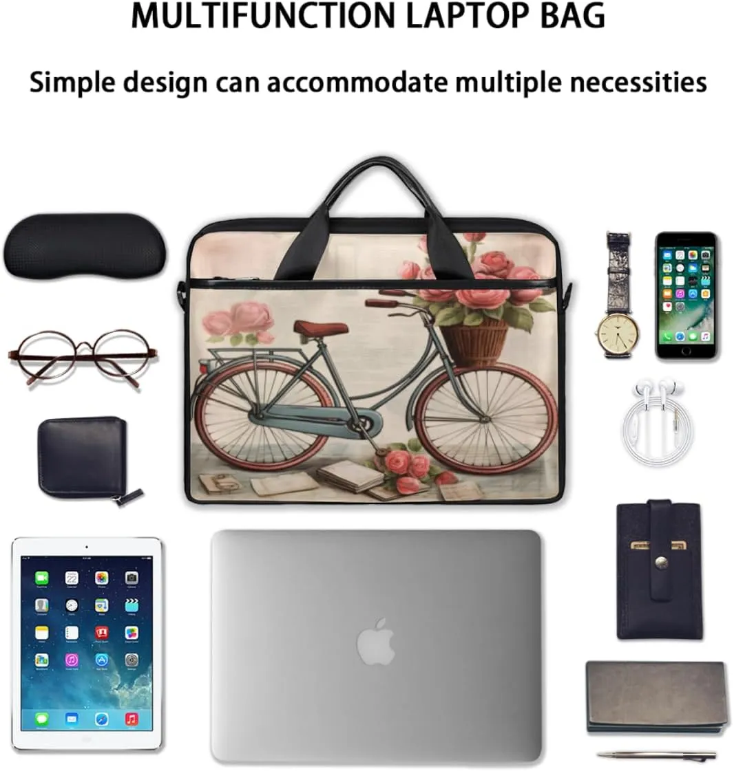 Eiffel Tower Fun Pattern Laptop Shoulder Bag for Tablet Computer Notebook Sleeve Messenger Carrying Case Briefcase Tote