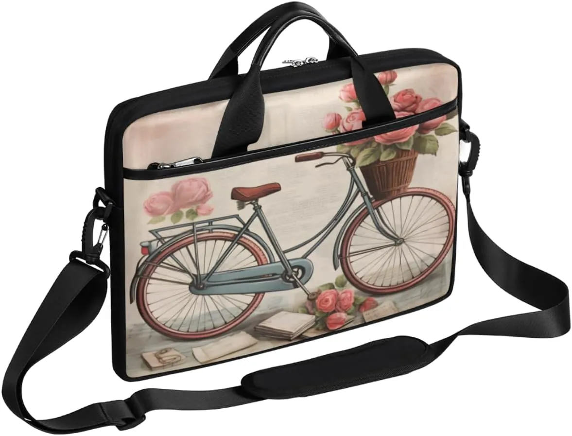 Eiffel Tower Fun Pattern Laptop Shoulder Bag for Tablet Computer Notebook Sleeve Messenger Carrying Case Briefcase Tote