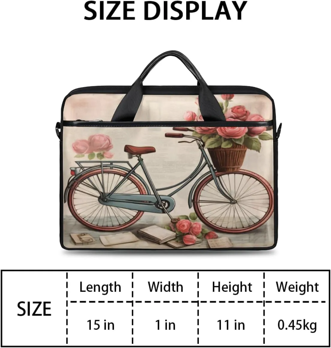 Eiffel Tower Fun Pattern Laptop Shoulder Bag for Tablet Computer Notebook Sleeve Messenger Carrying Case Briefcase Tote