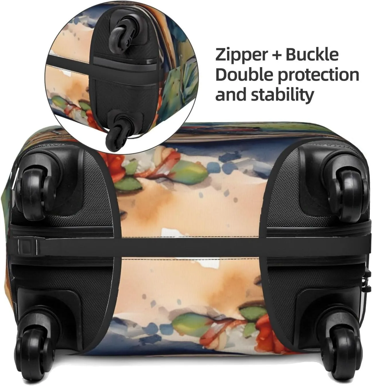 Elastic Luggage Cover Anti Scratch Dirt Covers, Cowboy Boots And Desert Cactus Vintage Farmhouse Travel Luggage Cover Suitcase Protector Fits 27-30 Inch Luggage