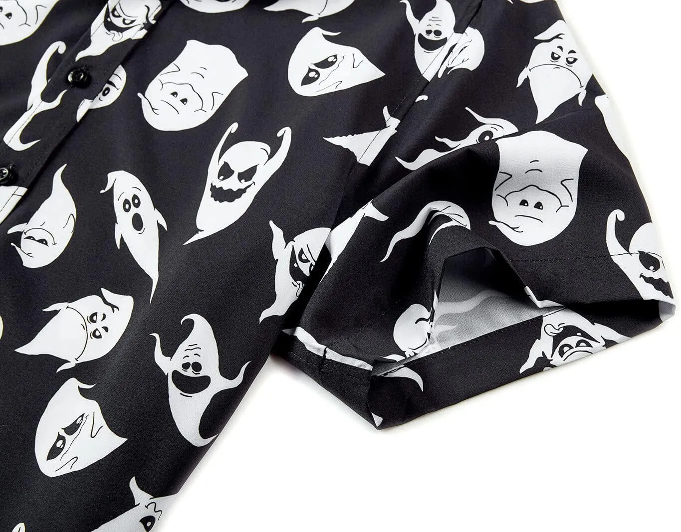 ENVMENST Halloween Button Up Shirt for Men Fun Pumpkins Printed Casual Short Sleeve Hawaiian Aloha Shirts