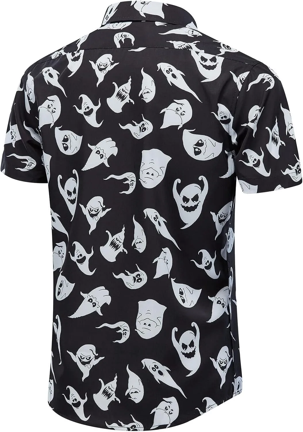 ENVMENST Halloween Button Up Shirt for Men Fun Pumpkins Printed Casual Short Sleeve Hawaiian Aloha Shirts