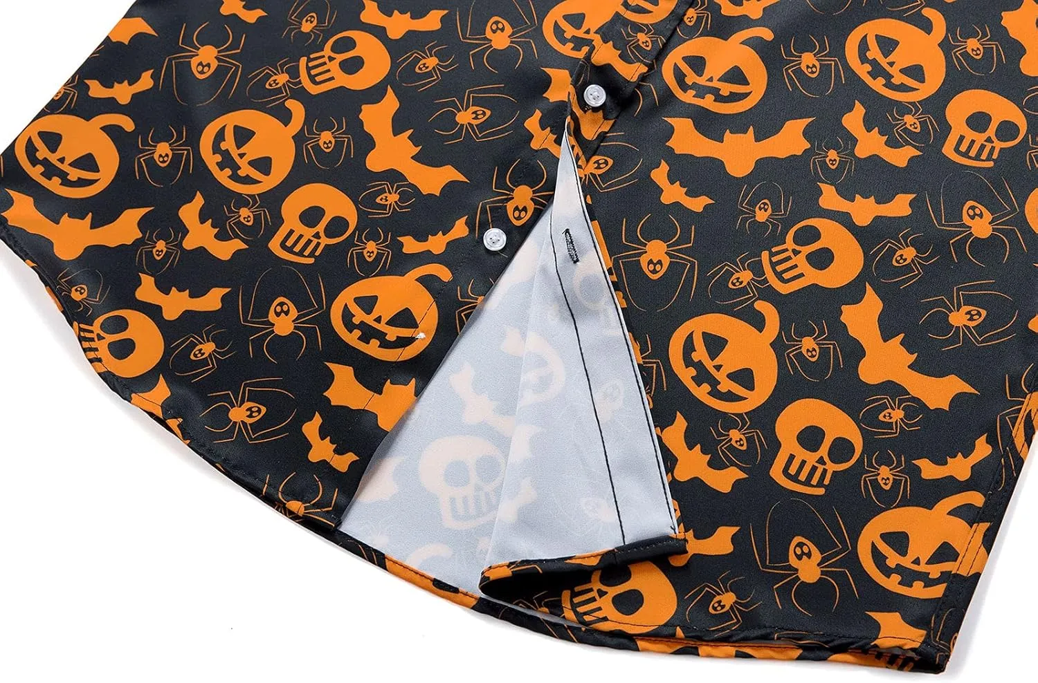 ENVMENST Halloween Button Up Shirt for Men Fun Pumpkins Printed Casual Short Sleeve Hawaiian Aloha Shirts