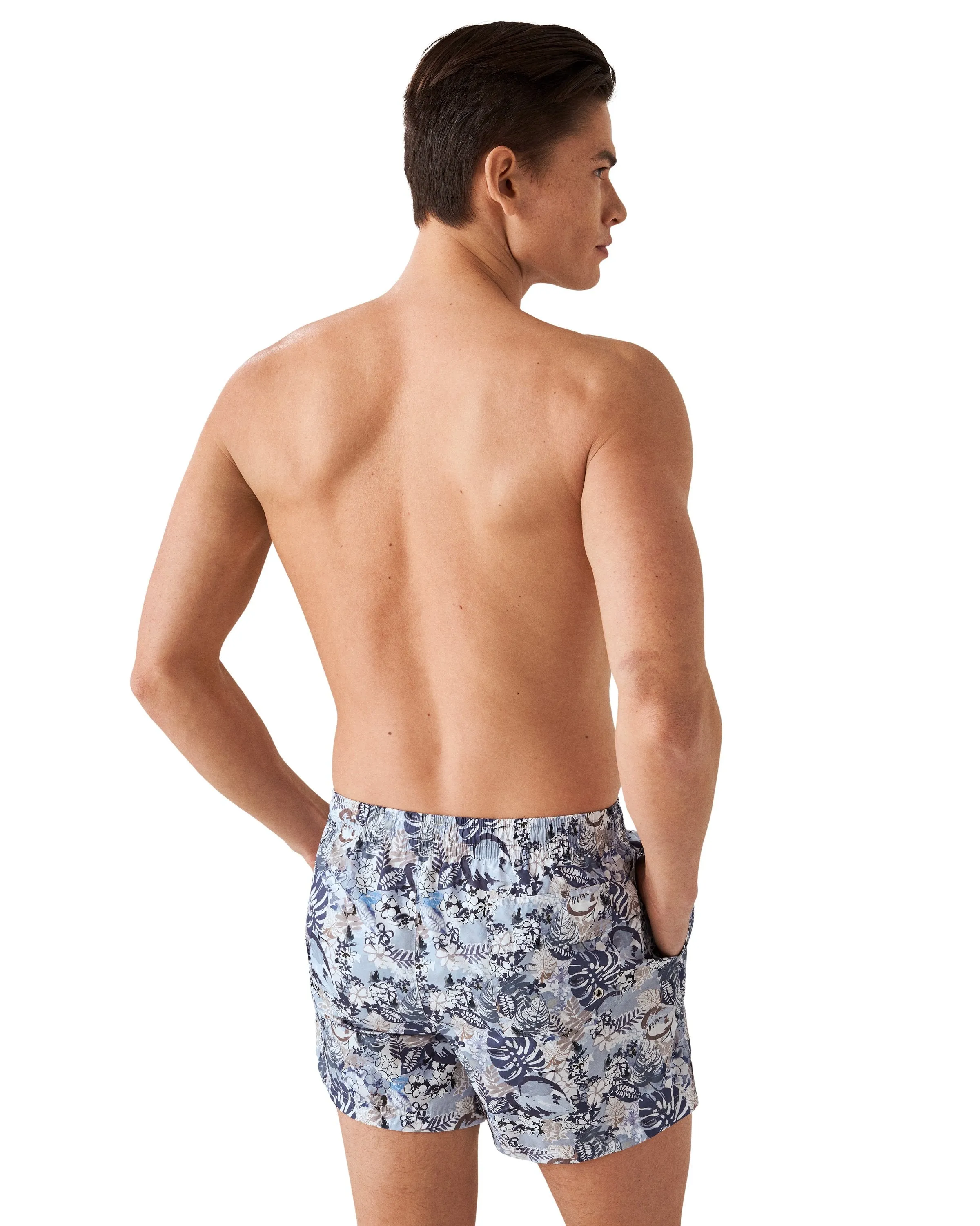 ETON - Mid Blue Print Swim Shorts A0003370825