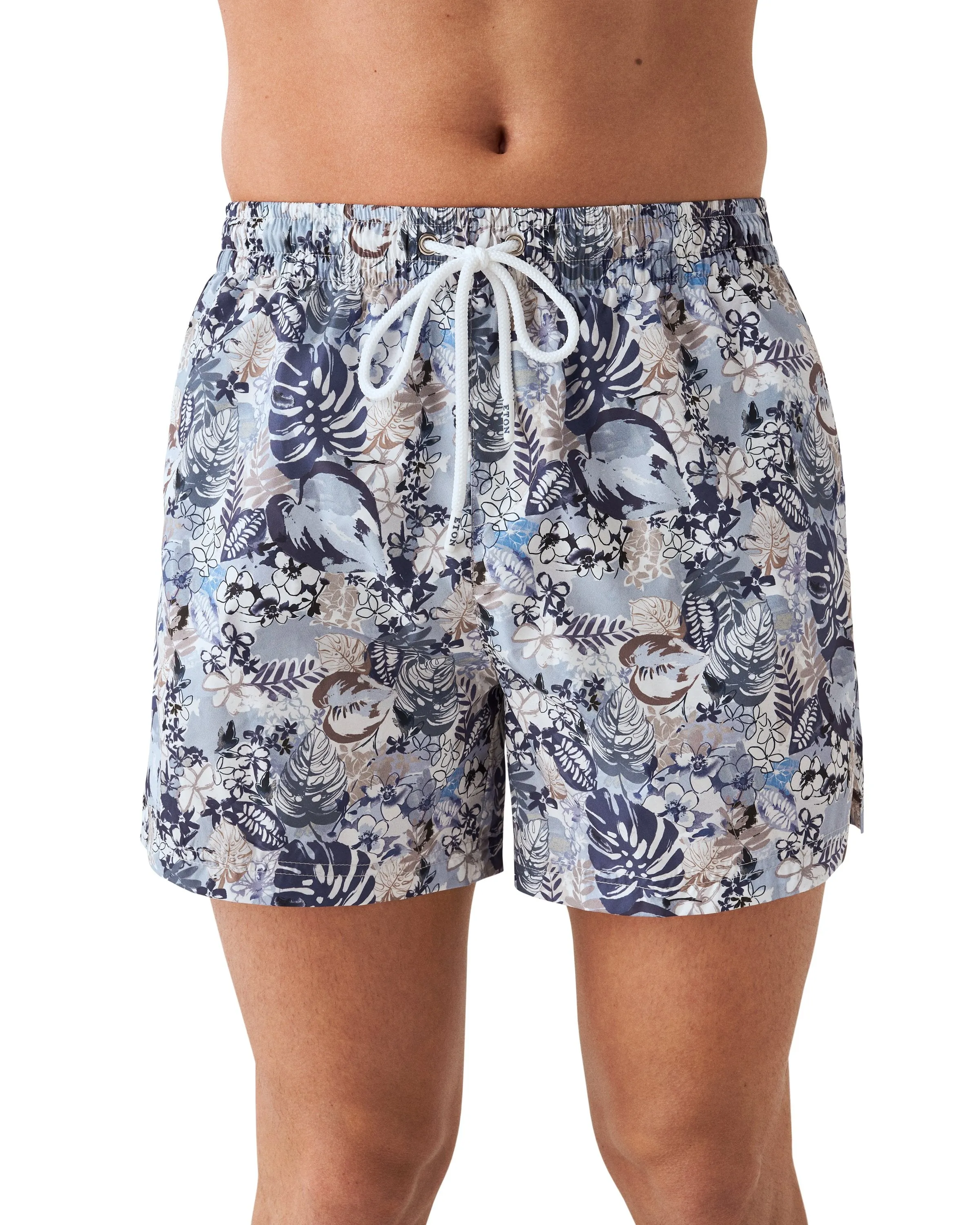 ETON - Mid Blue Print Swim Shorts A0003370825