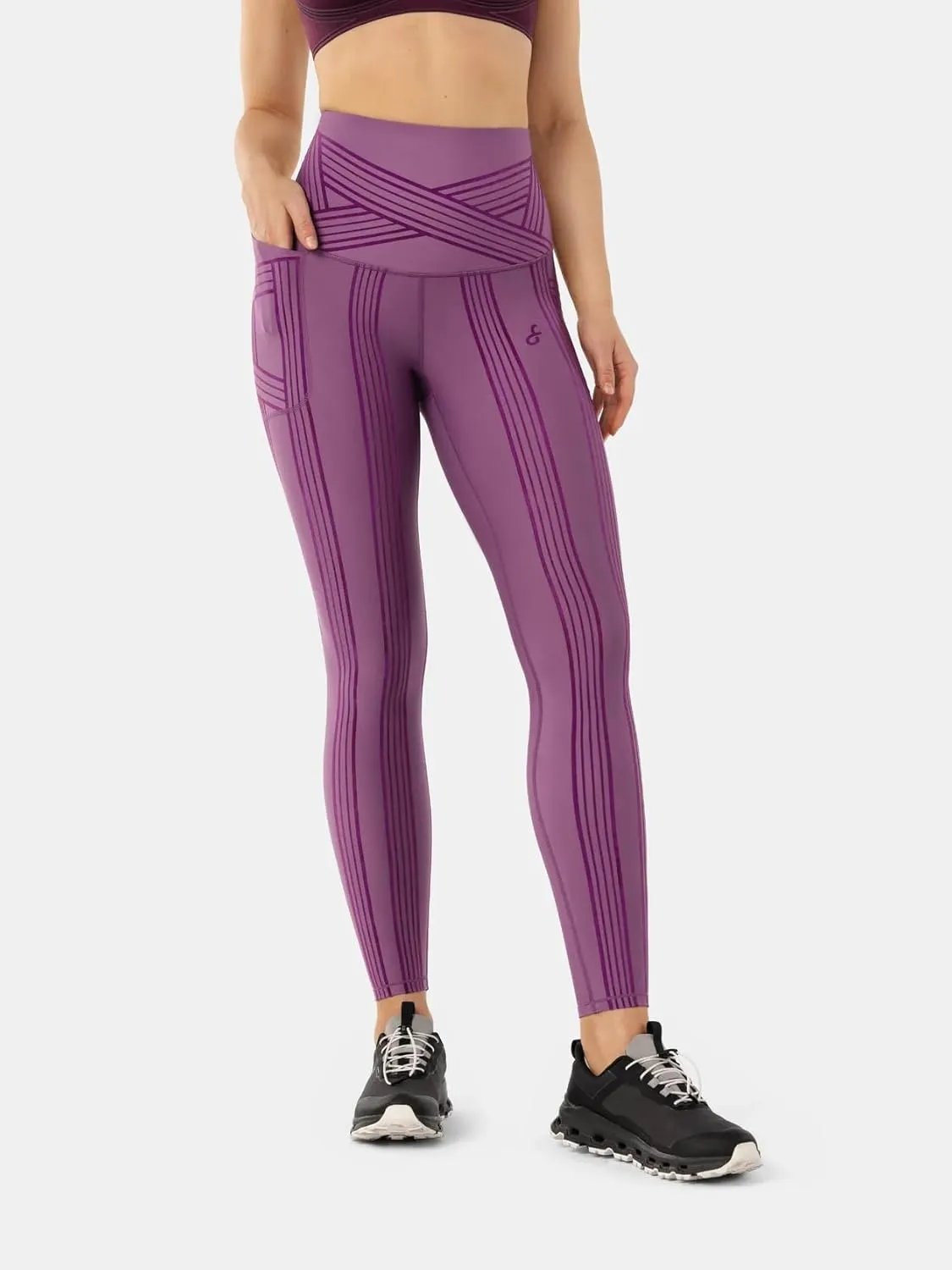 Fanka Women's Powerband Resistance Leggings (Reversible Wear)