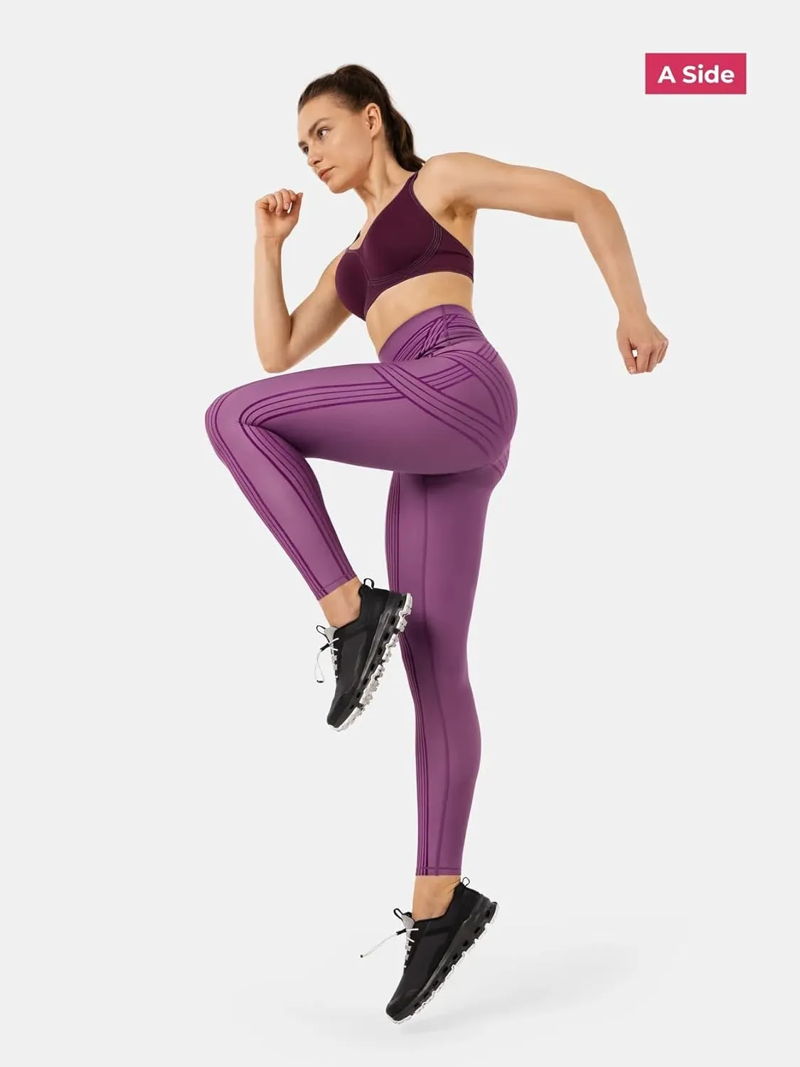 Fanka Women's Powerband Resistance Leggings (Reversible Wear)