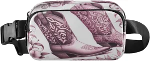 Fanny Pack Crossbody Bags for Women Men Cowgirl Boots Pattern Belt Bag Waterproof Fashion Waist Packs Unisex with Adjustable Strap for Running Workout Travel Hiking Cycling