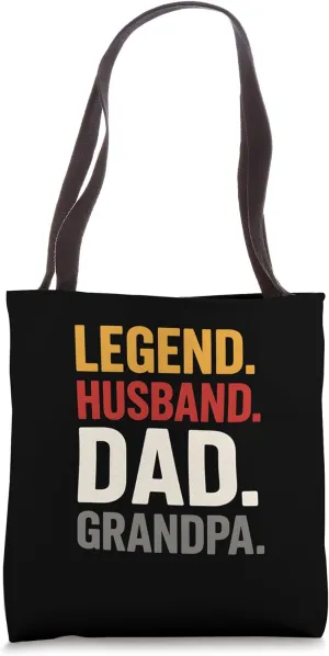 Father Legend Husband Papa Fishing Men's Fun Tote Bag