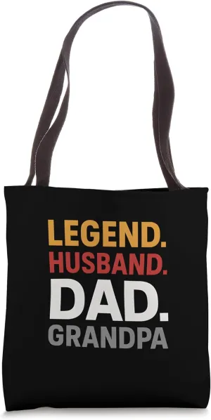 Father Legend Husband Papa Fishing Men's Fun Tote Bag