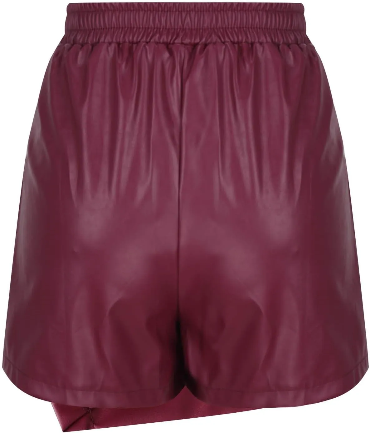 Faux Leather Skorts for Women Elastic High Waisted Ruched Wrap Skort Skirts Casual Sexy Dressy Business Work Skirt