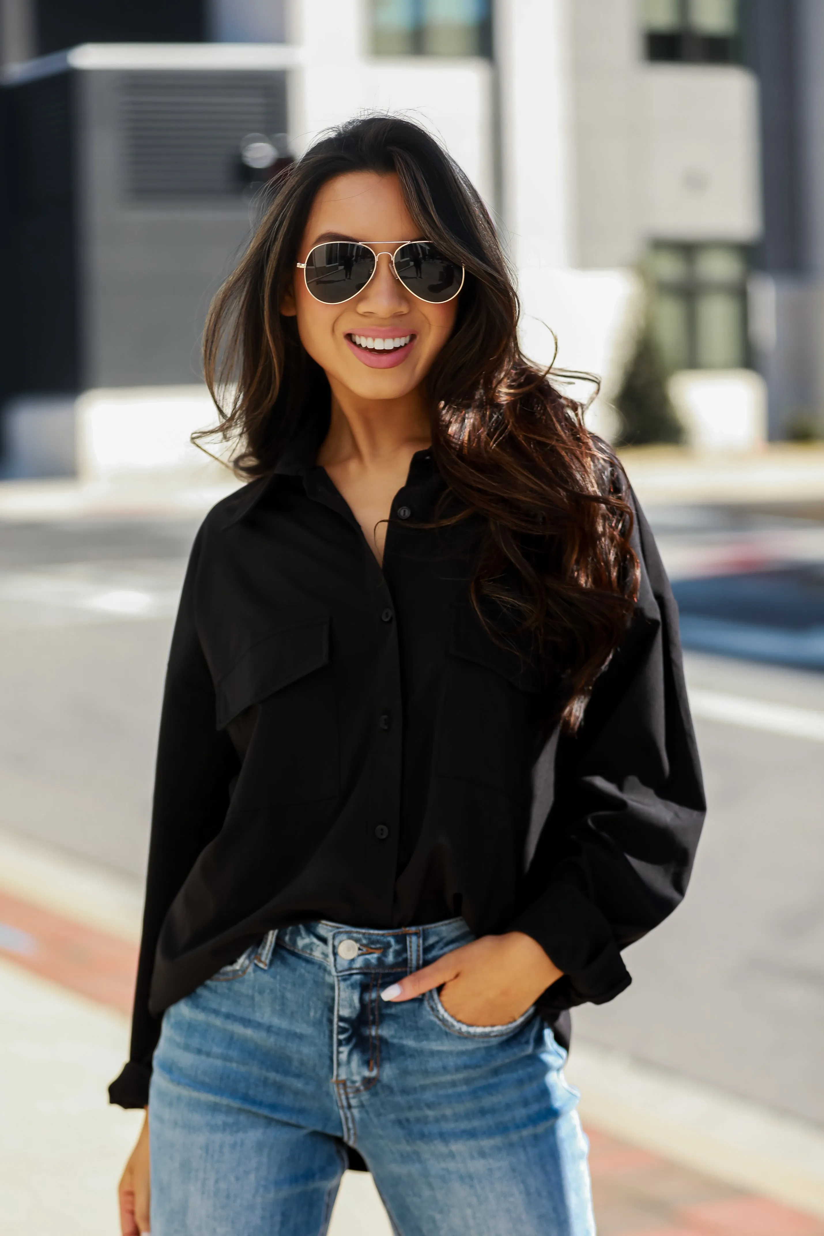 FINAL SALE - Remi Button-Up Blouse - DU DEAL