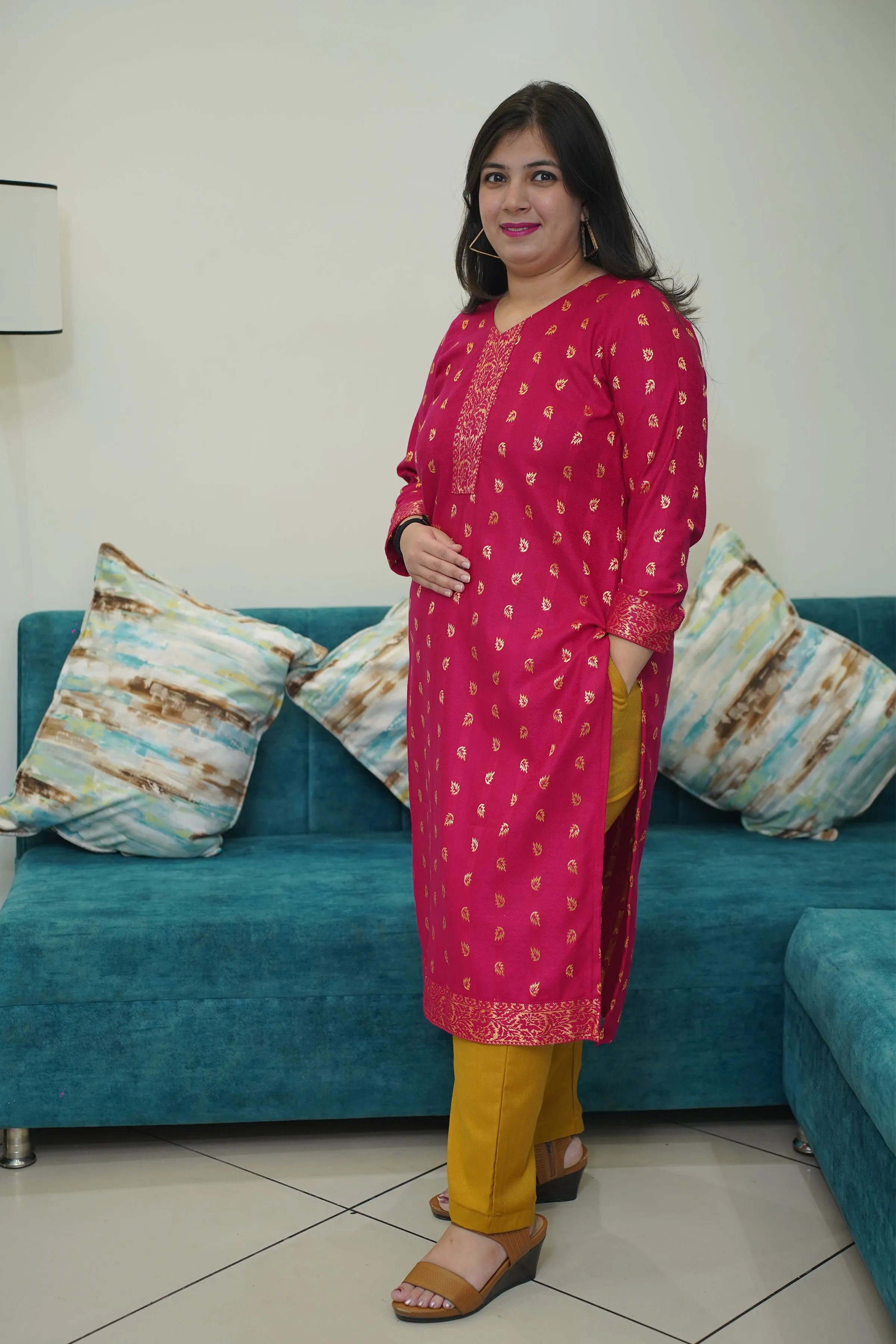 Flaming Orchid Woollen Kurta