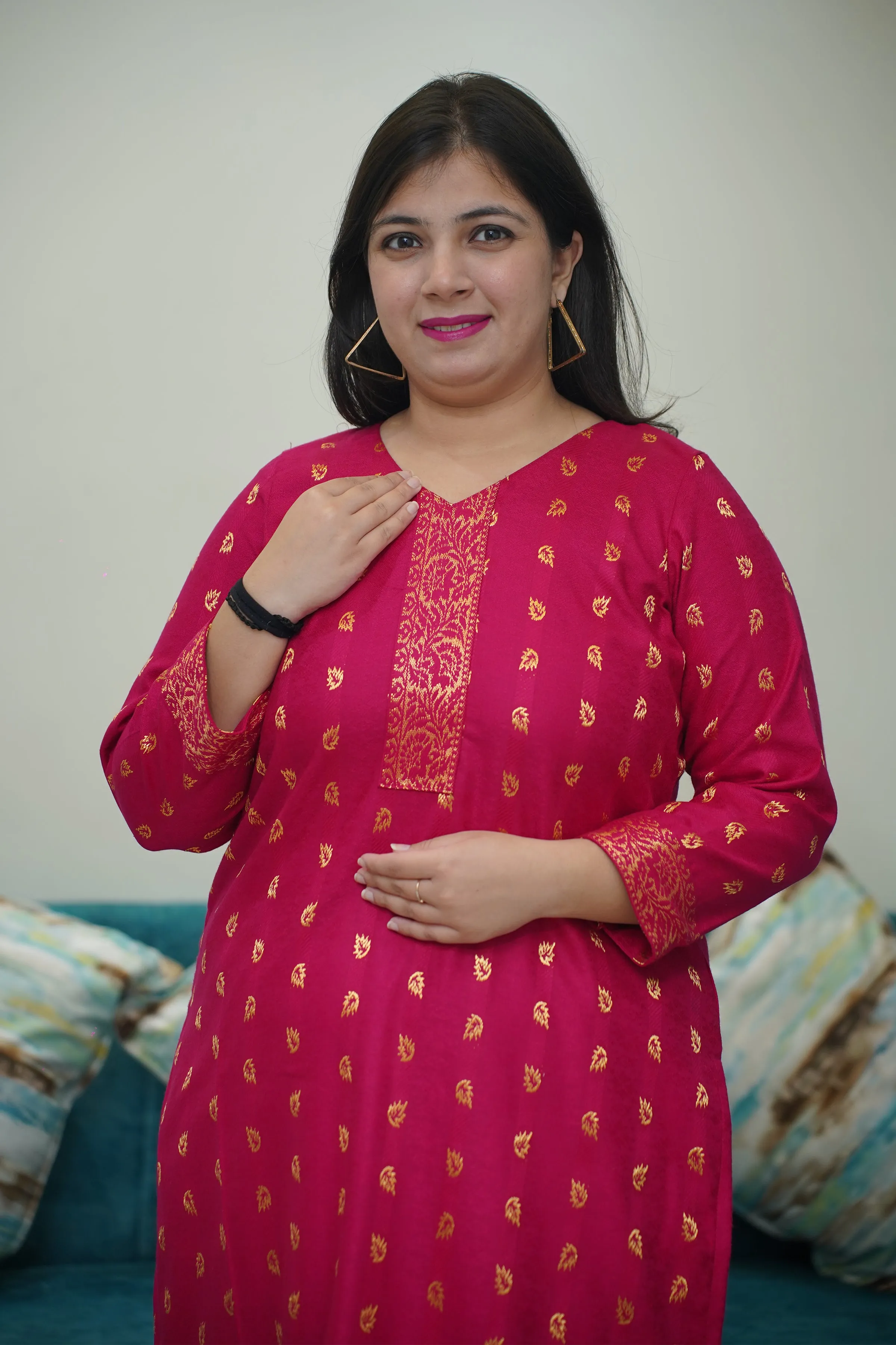 Flaming Orchid Woollen Kurta