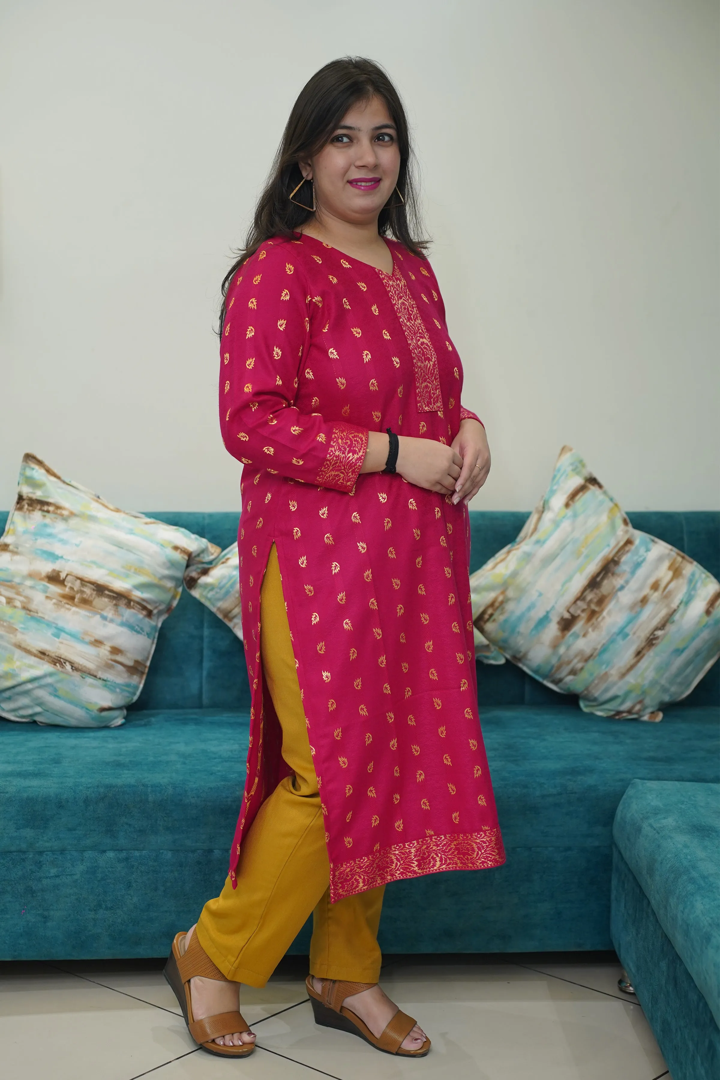 Flaming Orchid Woollen Kurta