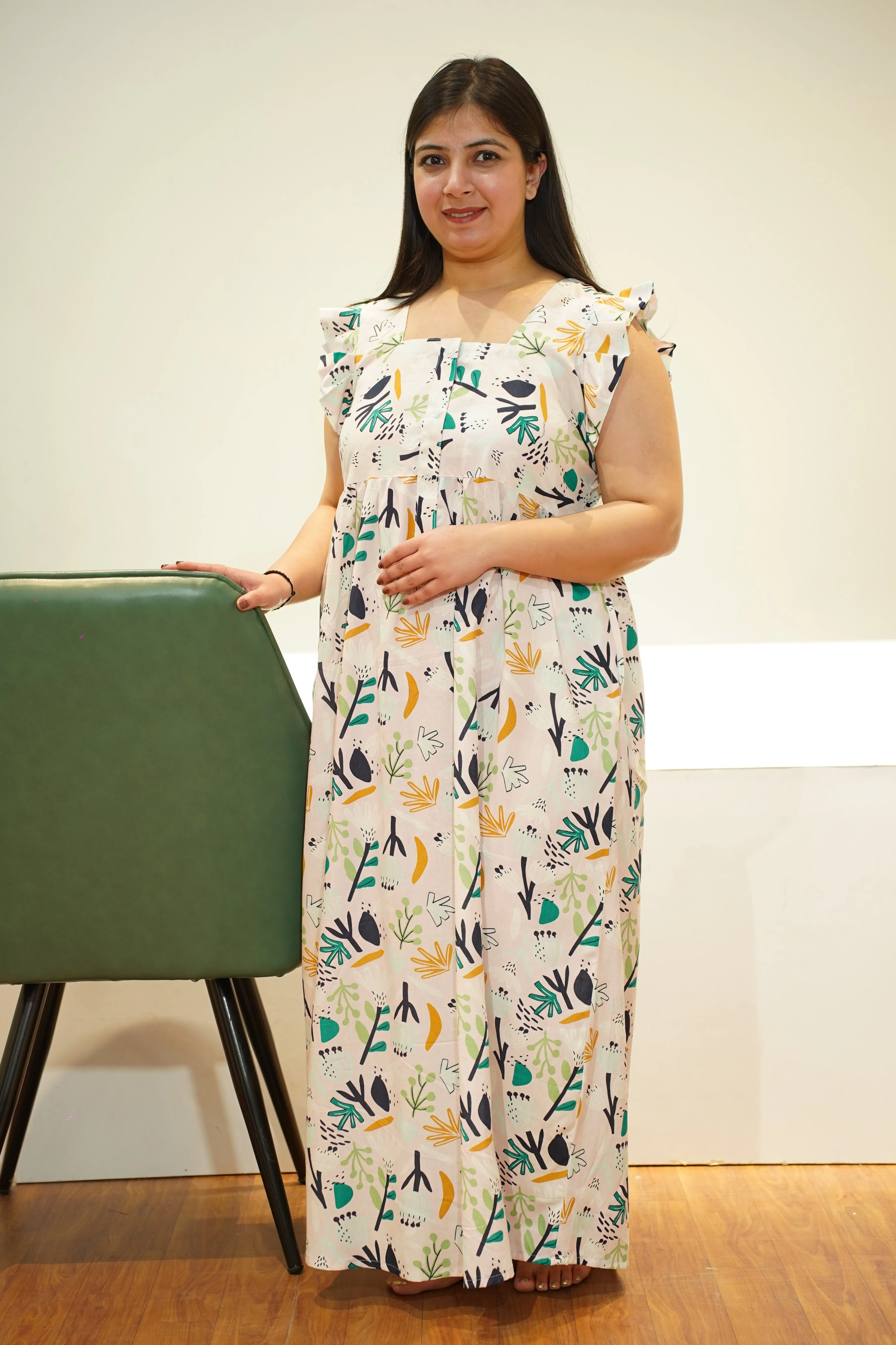 Frost Petals Rayon Night Gown