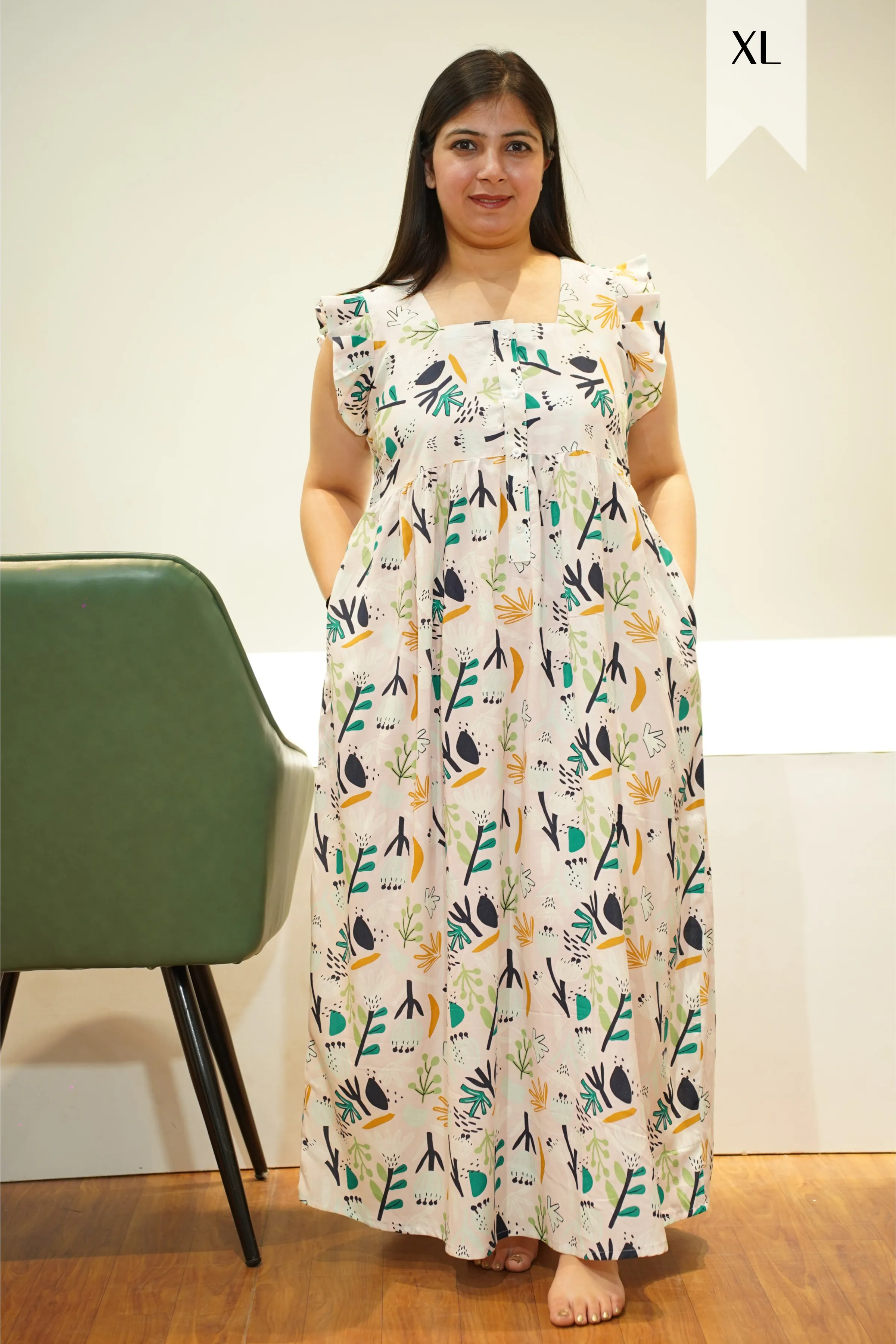 Frost Petals Rayon Night Gown