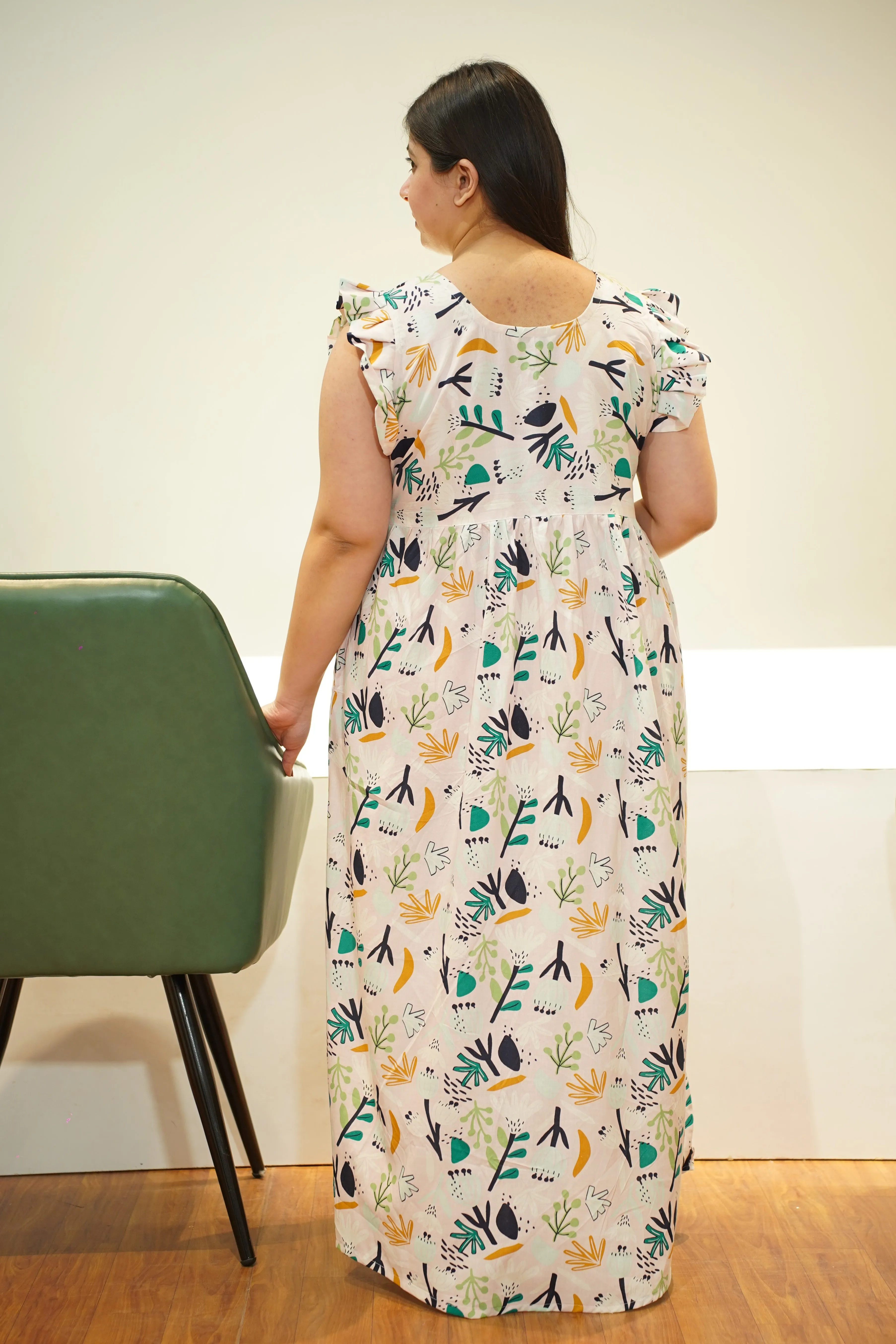Frost Petals Rayon Night Gown