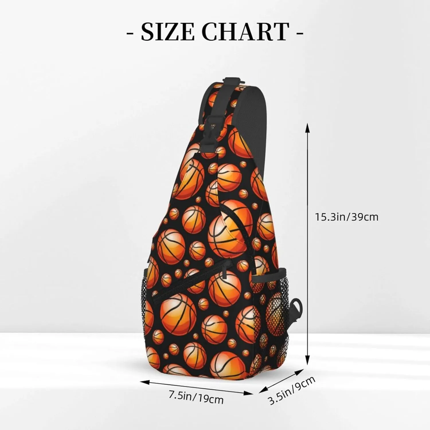 Fun Basketball Chest Bags Crossbody Sling Bag Shoulder Bag Travel Hiking Daypack For Men Women