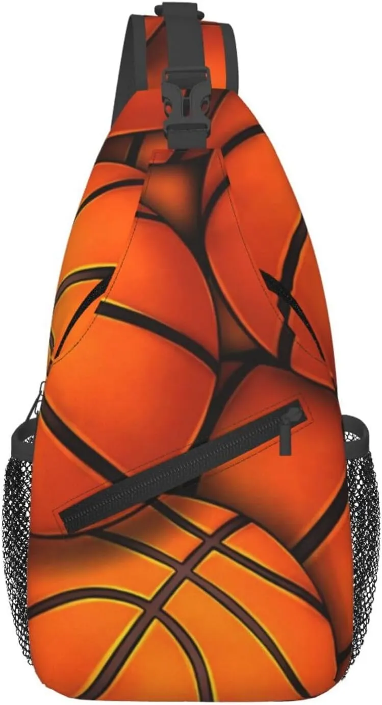 Fun Basketball Chest Bags Crossbody Sling Bag Shoulder Bag Travel Hiking Daypack For Men Women