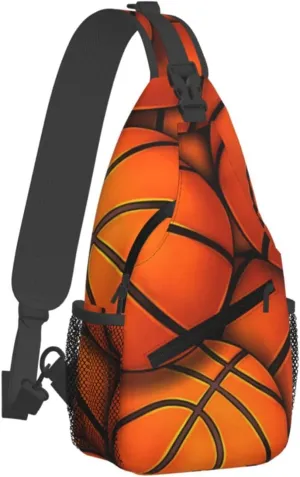 Fun Basketball Chest Bags Crossbody Sling Bag Shoulder Bag Travel Hiking Daypack For Men Women