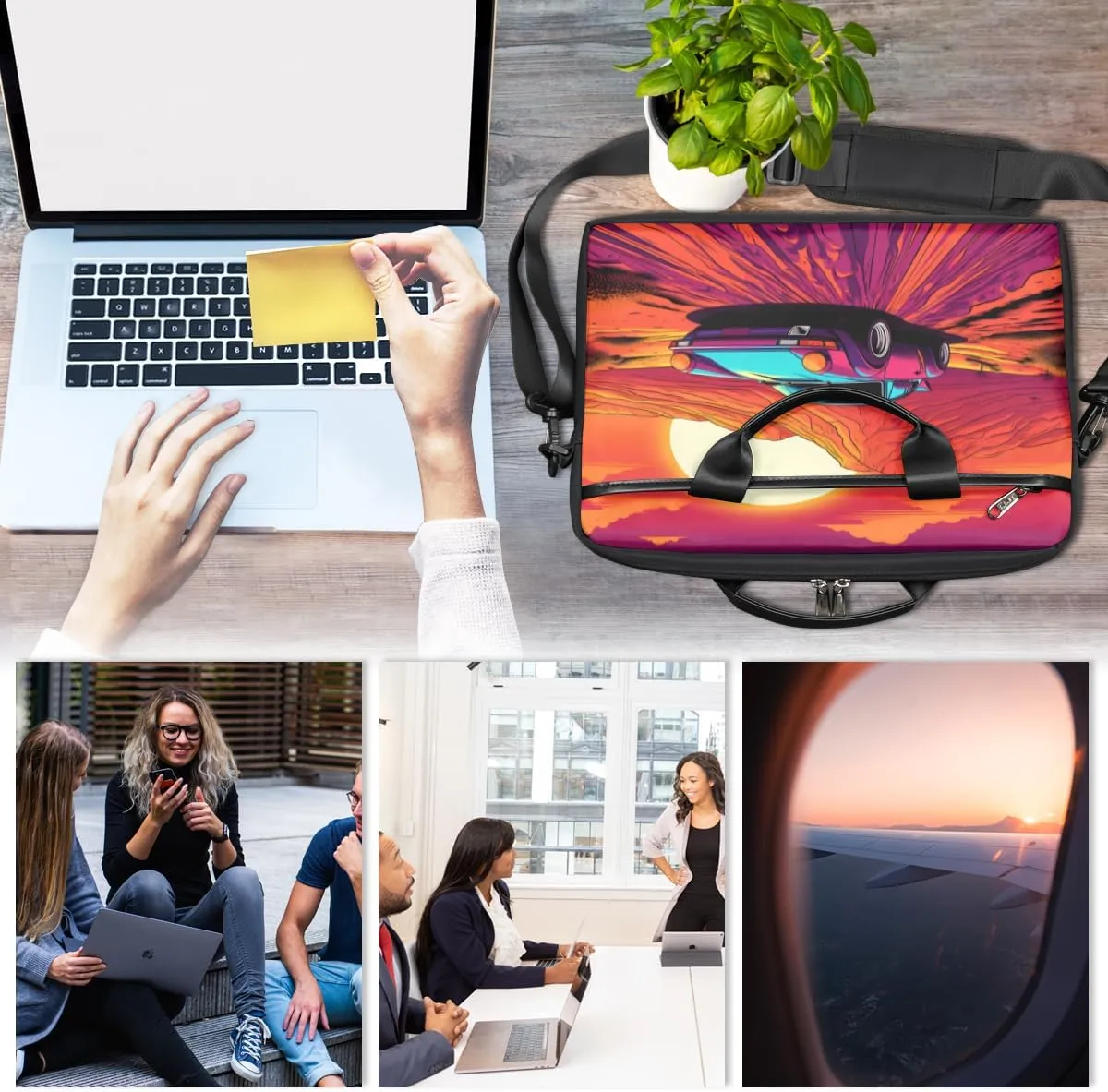 Fun Camouflage Pattern Laptop Shoulder Bag for Tablet Computer Notebook Sleeve Messenger Carrying Case Briefcase Tote