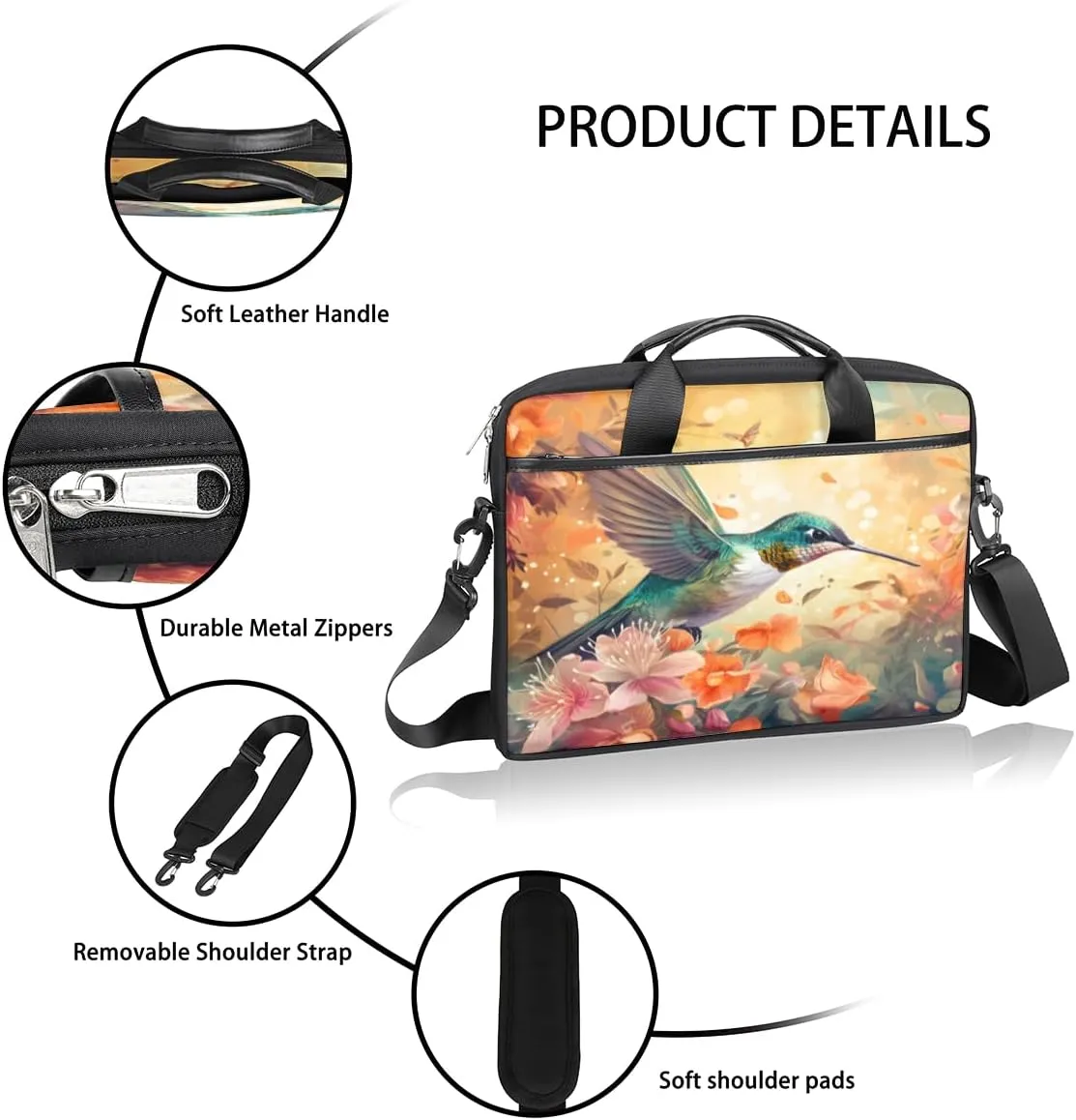 Fun Camouflage Pattern Laptop Shoulder Bag for Tablet Computer Notebook Sleeve Messenger Carrying Case Briefcase Tote