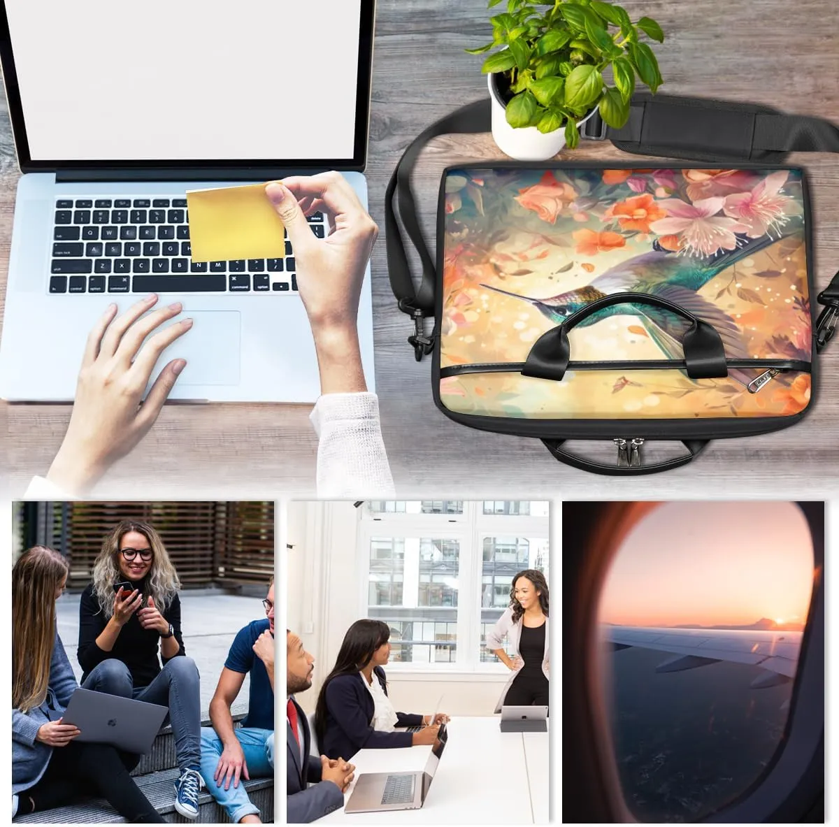 Fun Camouflage Pattern Laptop Shoulder Bag for Tablet Computer Notebook Sleeve Messenger Carrying Case Briefcase Tote